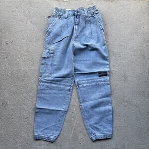 Deadstock 90s Dockers Jeans Mens 28x30 Pleated Denim Levis Cargo Tapered Vintage